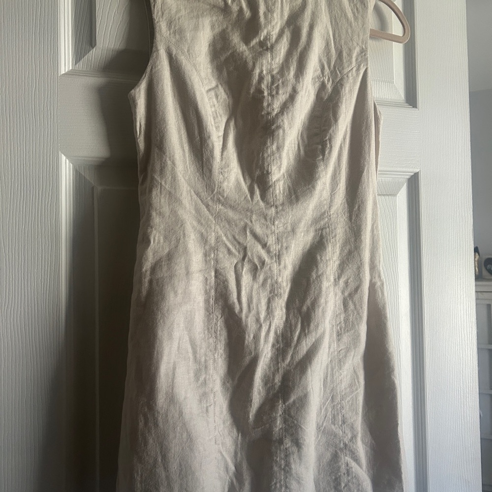 Elegant Cream Sleeveless Dress